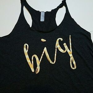 Sorority "Big" Black Razorback tank top size small